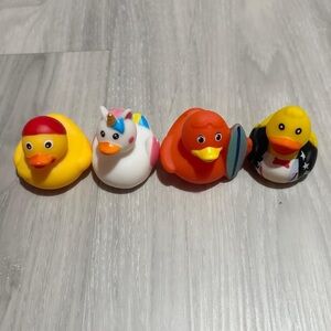 Bundle of 5 Themed Rubber Ducks – Unicorn, Surfer, Elephant, Pirate & More